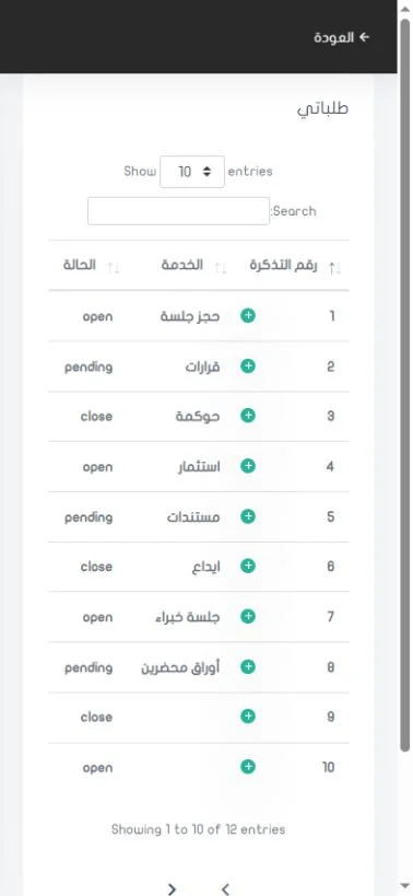 My requests and their status — real screen