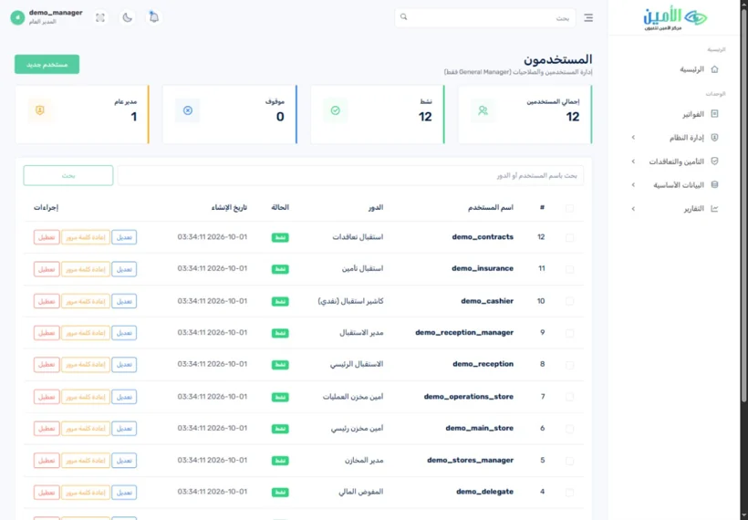 Users and role assignments— real screen