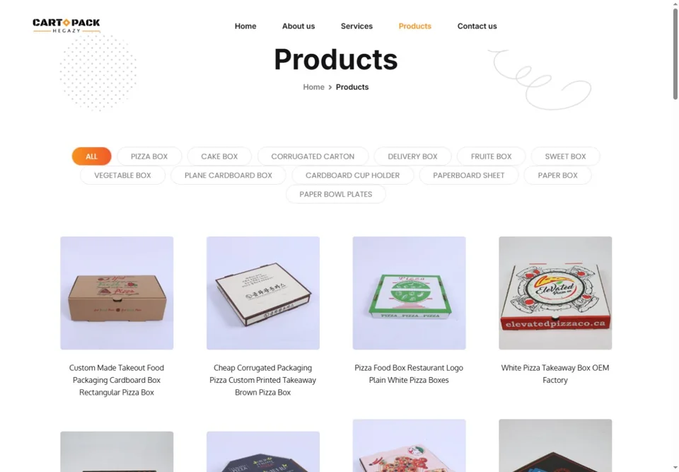 Products filtered by packaging type — real screen