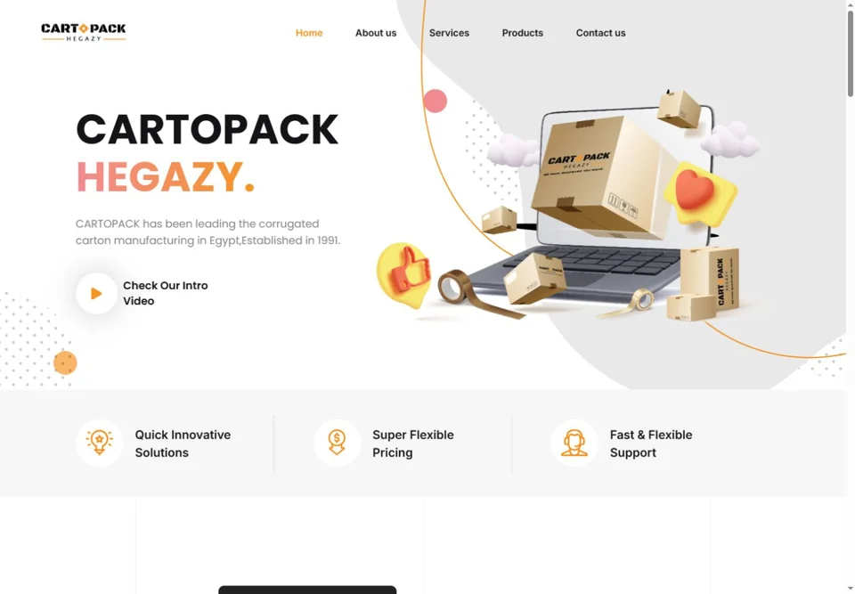 Home page with a product-led opening — real screen