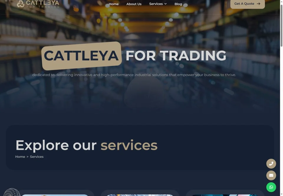 Services overview page — real screen