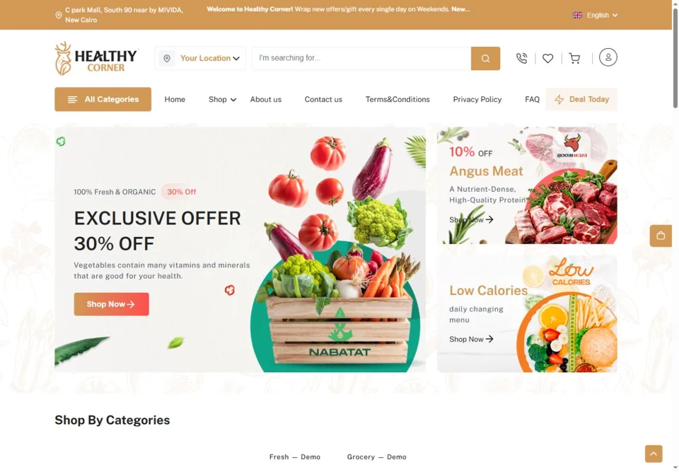 Store home page — real screen