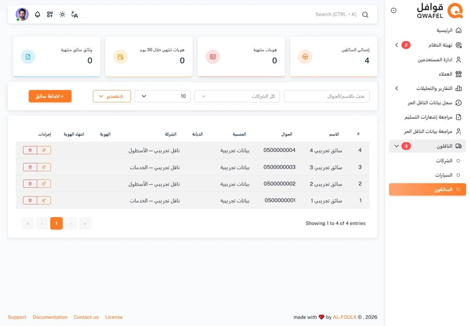 Drivers and ID expiry— real screen