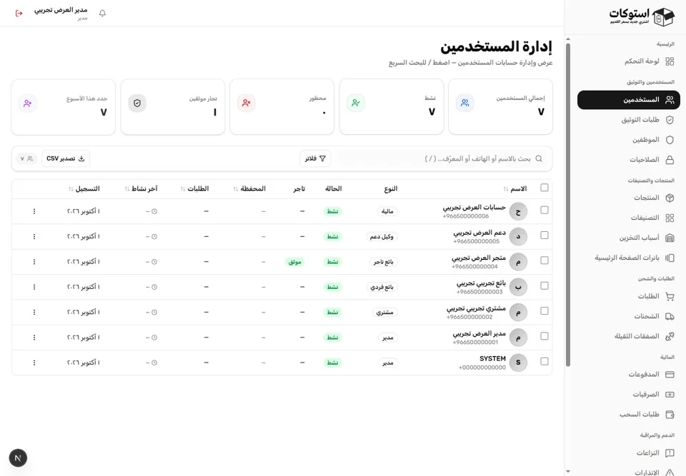 Users, roles and verification— real screen